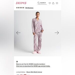 Skims Sleep Set NWT Animal Print
